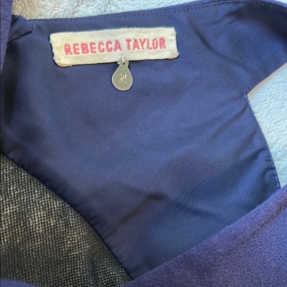 Rebecca Taylor Blue Sheath Mesh Cutout Sleeveless Slit Dress - Picture 7 of 8